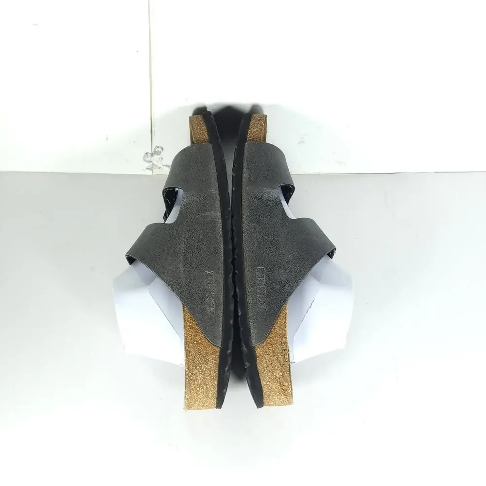 BIRKENSTOCK Arizona Men's EU43 US10 Anthracite Birko-Flor Slide Sandals